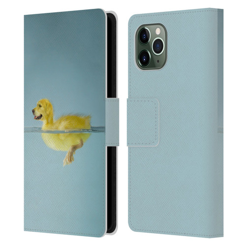 Pixelmated Animals Surreal Wildlife Dog Duck Leather Book Wallet Case Cover For Apple iPhone 11 Pro