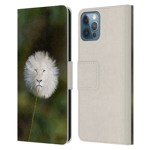 Pixelmated Animals Surreal Wildlife Dandelion Leather Book Wallet Case Cover For Apple iPhone 12 / iPhone 12 Pro