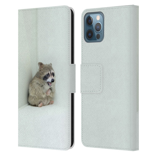 Pixelmated Animals Surreal Wildlife Hamster Raccoon Leather Book Wallet Case Cover For Apple iPhone 12 / iPhone 12 Pro