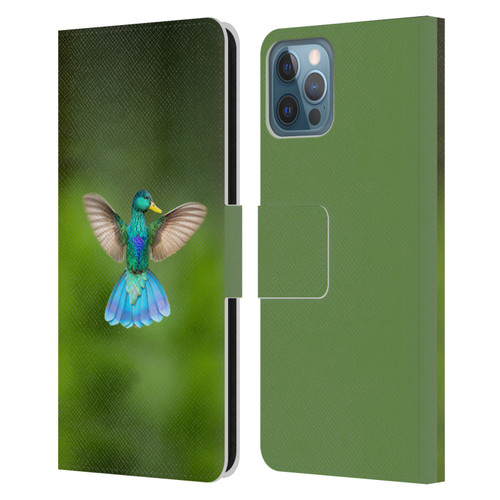Pixelmated Animals Surreal Wildlife Quaking Bird Leather Book Wallet Case Cover For Apple iPhone 12 / iPhone 12 Pro
