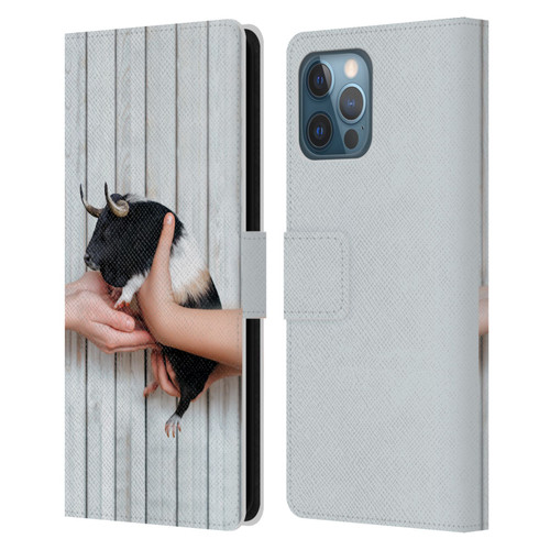 Pixelmated Animals Surreal Wildlife Guinea Bull Leather Book Wallet Case Cover For Apple iPhone 12 Pro Max