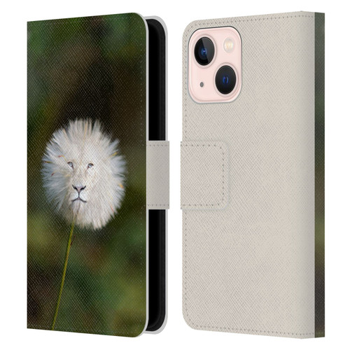 Pixelmated Animals Surreal Wildlife Dandelion Leather Book Wallet Case Cover For Apple iPhone 13 Mini