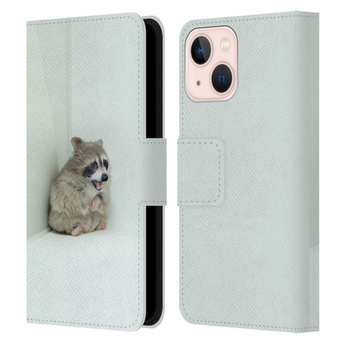 Pixelmated Animals Surreal Wildlife Hamster Raccoon Leather Book Wallet Case Cover For Apple iPhone 13 Mini