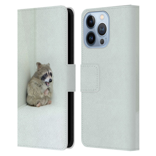 Pixelmated Animals Surreal Wildlife Hamster Raccoon Leather Book Wallet Case Cover For Apple iPhone 13 Pro