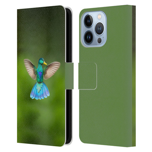 Pixelmated Animals Surreal Wildlife Quaking Bird Leather Book Wallet Case Cover For Apple iPhone 13 Pro