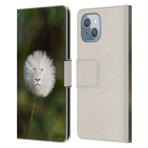 Pixelmated Animals Surreal Wildlife Dandelion Leather Book Wallet Case Cover For Apple iPhone 14