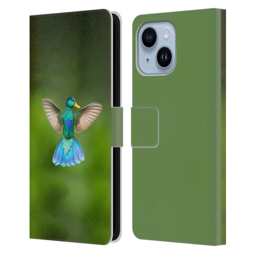 Pixelmated Animals Surreal Wildlife Quaking Bird Leather Book Wallet Case Cover For Apple iPhone 14 Plus