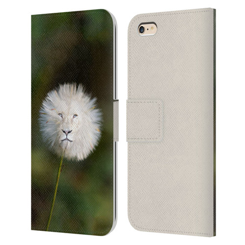 Pixelmated Animals Surreal Wildlife Dandelion Leather Book Wallet Case Cover For Apple iPhone 6 Plus / iPhone 6s Plus