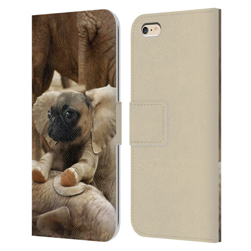 Pixelmated Animals Surreal Wildlife Pugephant Leather Book Wallet Case Cover For Apple iPhone 6 Plus / iPhone 6s Plus