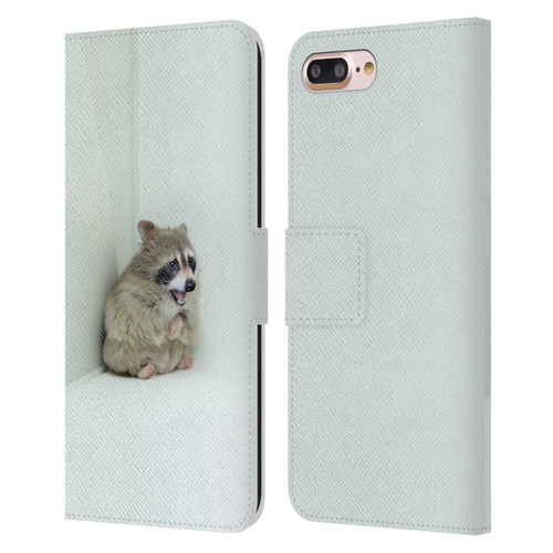 Pixelmated Animals Surreal Wildlife Hamster Raccoon Leather Book Wallet Case Cover For Apple iPhone 7 Plus / iPhone 8 Plus
