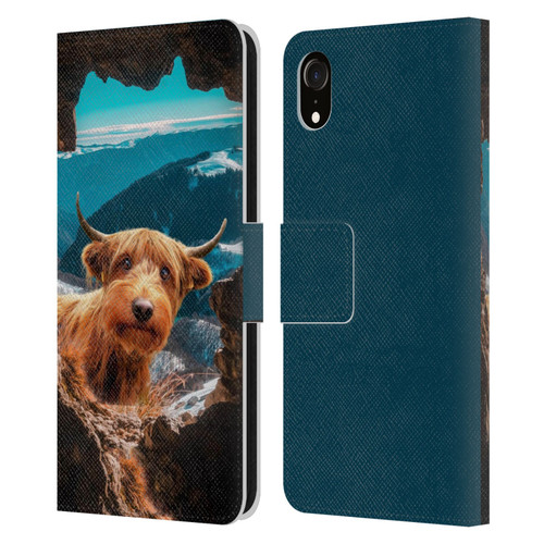 Pixelmated Animals Surreal Wildlife Cowpup Leather Book Wallet Case Cover For Apple iPhone XR