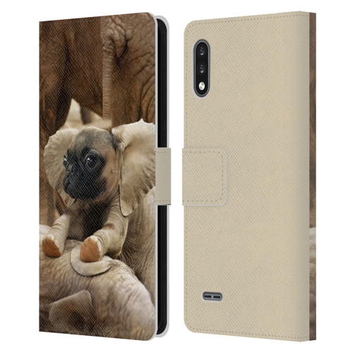 Pixelmated Animals Surreal Wildlife Pugephant Leather Book Wallet Case Cover For LG K22