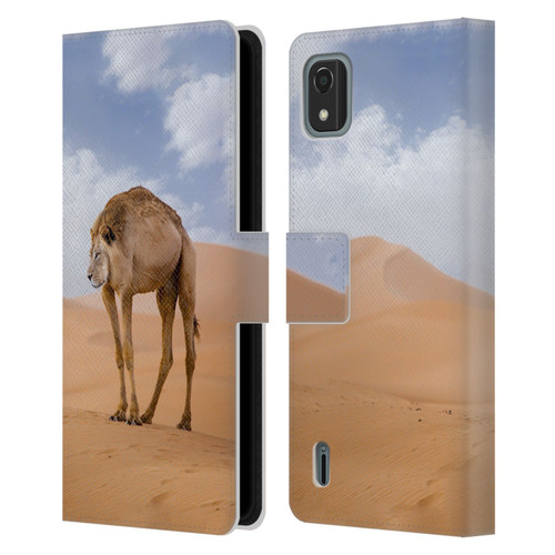 Pixelmated Animals Surreal Wildlife Camel Lion Leather Book Wallet Case Cover For Nokia C2 2nd Edition