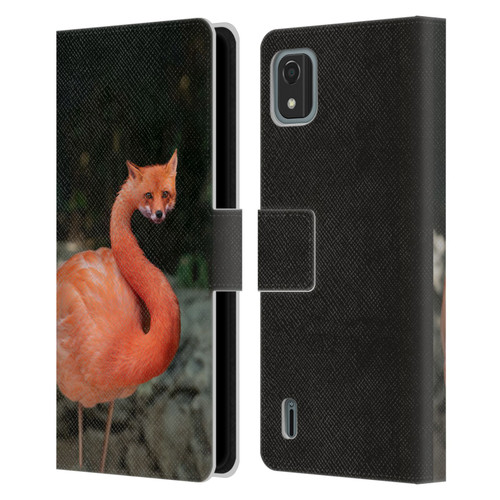 Pixelmated Animals Surreal Wildlife Foxmingo Leather Book Wallet Case Cover For Nokia C2 2nd Edition