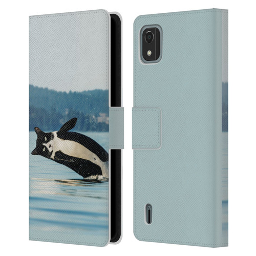 Pixelmated Animals Surreal Wildlife Orcat Leather Book Wallet Case Cover For Nokia C2 2nd Edition