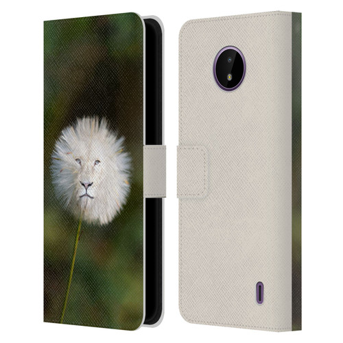 Pixelmated Animals Surreal Wildlife Dandelion Leather Book Wallet Case Cover For Nokia C10 / C20