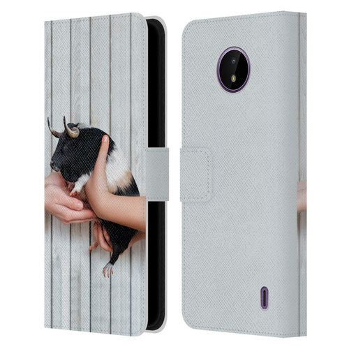 Pixelmated Animals Surreal Wildlife Guinea Bull Leather Book Wallet Case Cover For Nokia C10 / C20