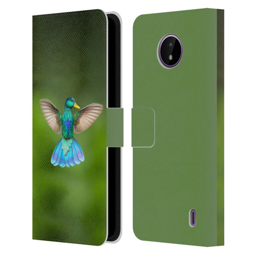 Pixelmated Animals Surreal Wildlife Quaking Bird Leather Book Wallet Case Cover For Nokia C10 / C20