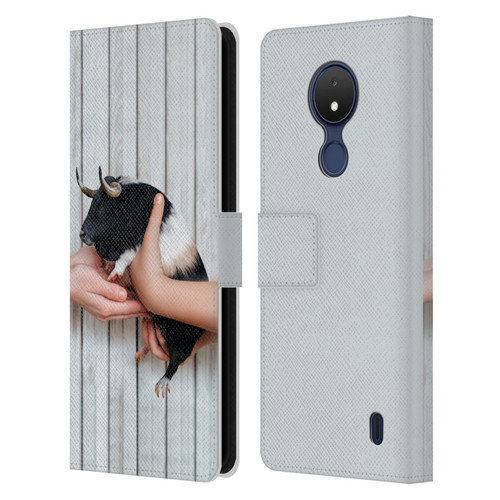 Pixelmated Animals Surreal Wildlife Guinea Bull Leather Book Wallet Case Cover For Nokia C21