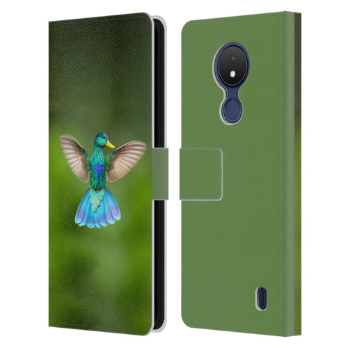 Pixelmated Animals Surreal Wildlife Quaking Bird Leather Book Wallet Case Cover For Nokia C21