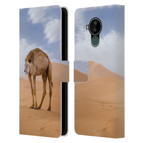 Pixelmated Animals Surreal Wildlife Camel Lion Leather Book Wallet Case Cover For Nokia C30