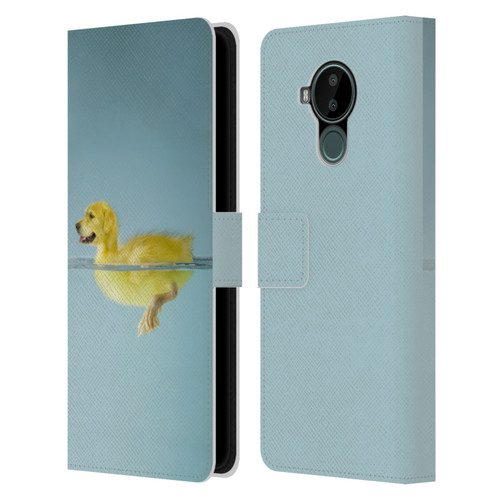 Pixelmated Animals Surreal Wildlife Dog Duck Leather Book Wallet Case Cover For Nokia C30