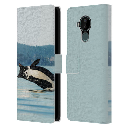Pixelmated Animals Surreal Wildlife Orcat Leather Book Wallet Case Cover For Nokia C30