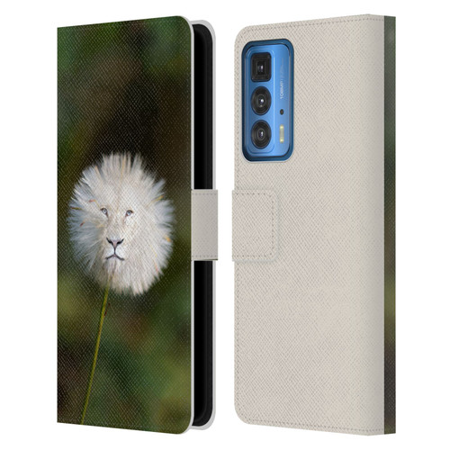 Pixelmated Animals Surreal Wildlife Dandelion Leather Book Wallet Case Cover For Motorola Edge 20 Pro