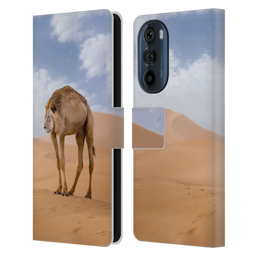 Pixelmated Animals Surreal Wildlife Camel Lion Leather Book Wallet Case Cover For Motorola Edge 30