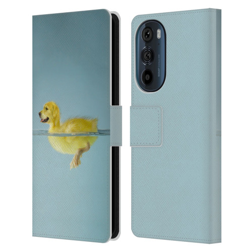Pixelmated Animals Surreal Wildlife Dog Duck Leather Book Wallet Case Cover For Motorola Edge 30