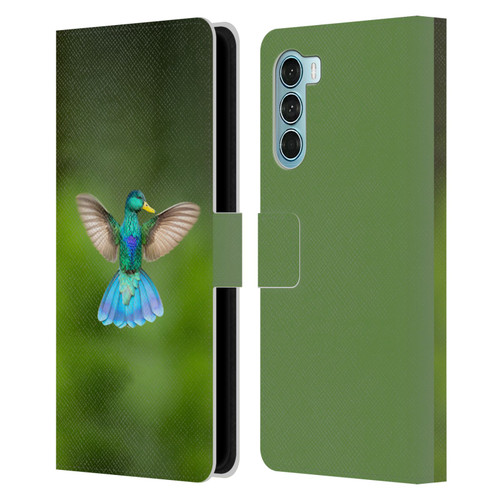 Pixelmated Animals Surreal Wildlife Quaking Bird Leather Book Wallet Case Cover For Motorola Edge S30 / Moto G200 5G