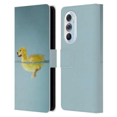 Pixelmated Animals Surreal Wildlife Dog Duck Leather Book Wallet Case Cover For Motorola Edge X30