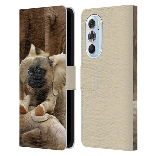 Pixelmated Animals Surreal Wildlife Pugephant Leather Book Wallet Case Cover For Motorola Edge X30