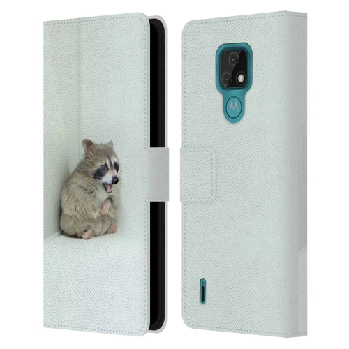 Pixelmated Animals Surreal Wildlife Hamster Raccoon Leather Book Wallet Case Cover For Motorola Moto E7