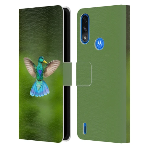 Pixelmated Animals Surreal Wildlife Quaking Bird Leather Book Wallet Case Cover For Motorola Moto E7 Power / Moto E7i Power