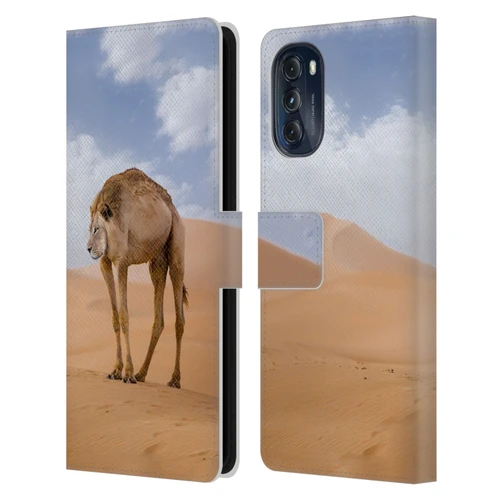 Pixelmated Animals Surreal Wildlife Camel Lion Leather Book Wallet Case Cover For Motorola Moto G (2022)