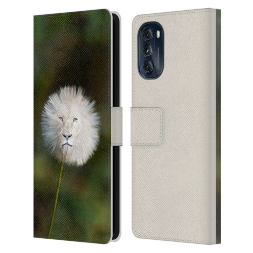 Pixelmated Animals Surreal Wildlife Dandelion Leather Book Wallet Case Cover For Motorola Moto G (2022)