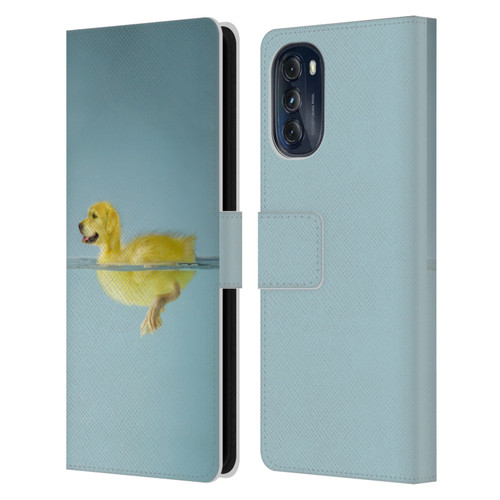 Pixelmated Animals Surreal Wildlife Dog Duck Leather Book Wallet Case Cover For Motorola Moto G (2022)