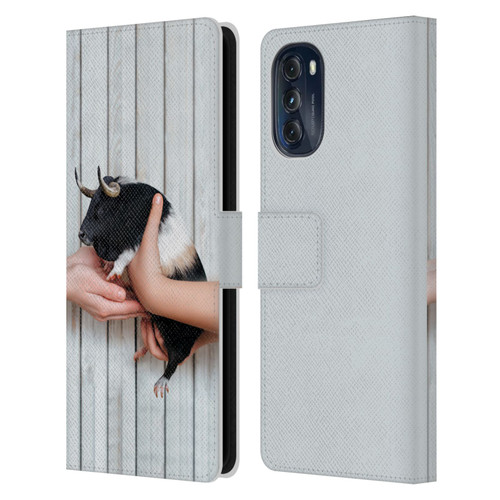 Pixelmated Animals Surreal Wildlife Guinea Bull Leather Book Wallet Case Cover For Motorola Moto G (2022)