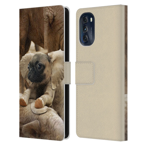 Pixelmated Animals Surreal Wildlife Pugephant Leather Book Wallet Case Cover For Motorola Moto G (2022)