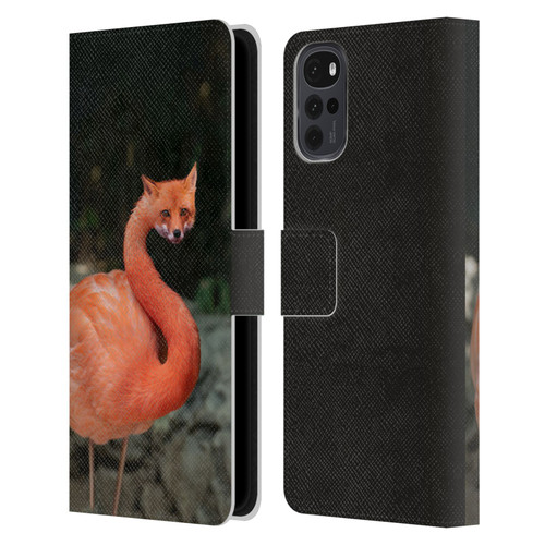 Pixelmated Animals Surreal Wildlife Foxmingo Leather Book Wallet Case Cover For Motorola Moto G22