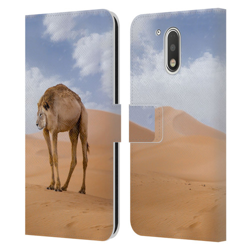 Pixelmated Animals Surreal Wildlife Camel Lion Leather Book Wallet Case Cover For Motorola Moto G41