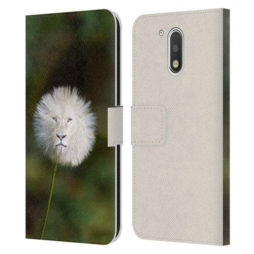 Pixelmated Animals Surreal Wildlife Dandelion Leather Book Wallet Case Cover For Motorola Moto G41