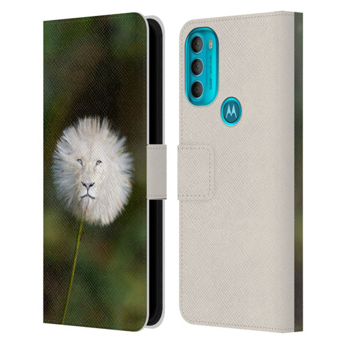 Pixelmated Animals Surreal Wildlife Dandelion Leather Book Wallet Case Cover For Motorola Moto G71 5G