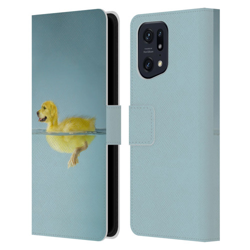 Pixelmated Animals Surreal Wildlife Dog Duck Leather Book Wallet Case Cover For OPPO Find X5