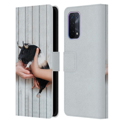 Pixelmated Animals Surreal Wildlife Guinea Bull Leather Book Wallet Case Cover For OPPO A54 5G
