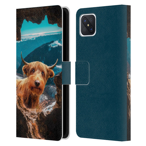 Pixelmated Animals Surreal Wildlife Cowpup Leather Book Wallet Case Cover For OPPO Reno4 Z 5G