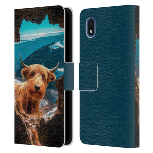 Pixelmated Animals Surreal Wildlife Cowpup Leather Book Wallet Case Cover For Samsung Galaxy A01 Core (2020)