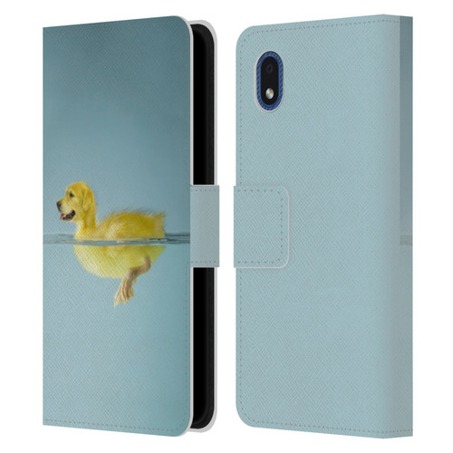 Pixelmated Animals Surreal Wildlife Dog Duck Leather Book Wallet Case Cover For Samsung Galaxy A01 Core (2020)
