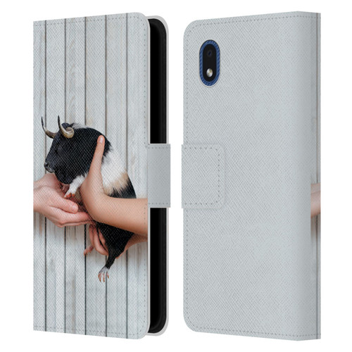 Pixelmated Animals Surreal Wildlife Guinea Bull Leather Book Wallet Case Cover For Samsung Galaxy A01 Core (2020)